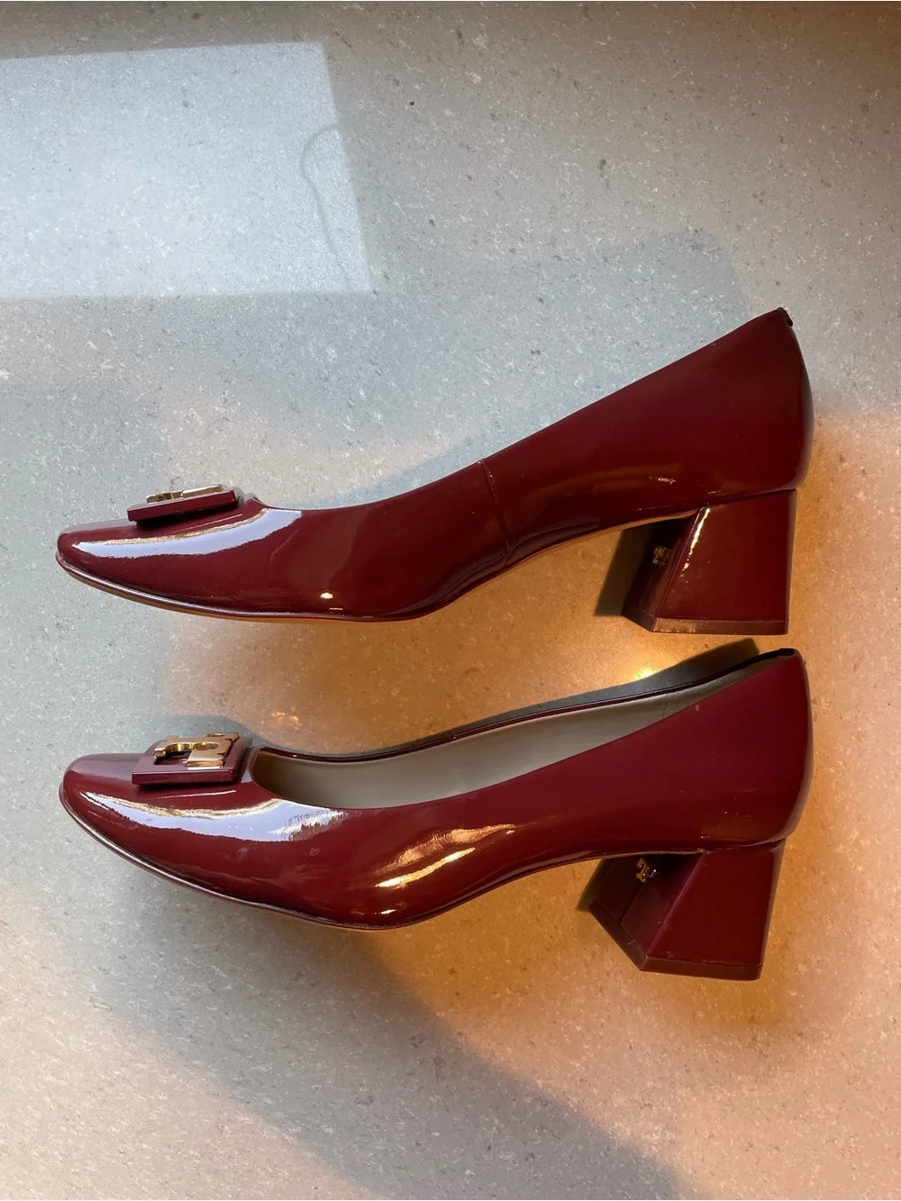 Tory Burch Gigi Block Heel Pumps | Port Royal (Burgundy)